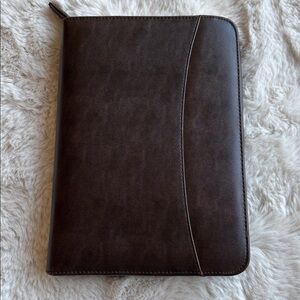 Plan Ahead Personnel Day Binder Zip Planner Brown Faux Leather Vintage Calendar
